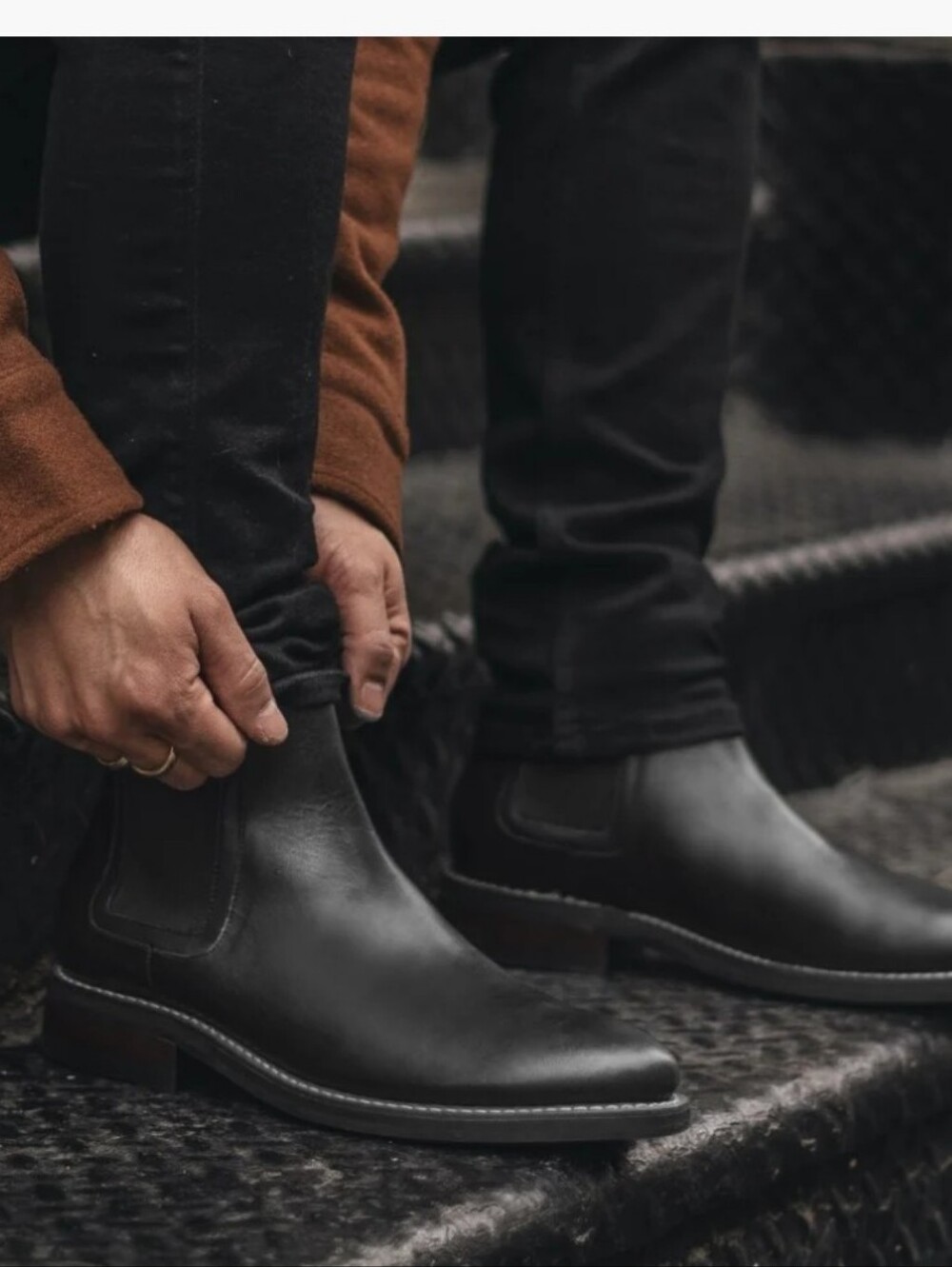 Calvin Klein Men’s Black Leather Chelsea Boots